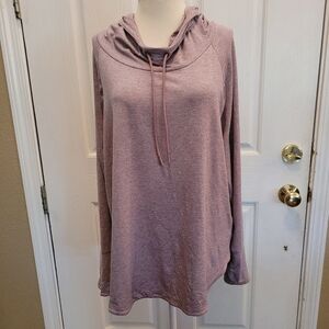 Athleta Cowl Neck Top Hoodie Long Sleeve Purple Size 1X 1XL